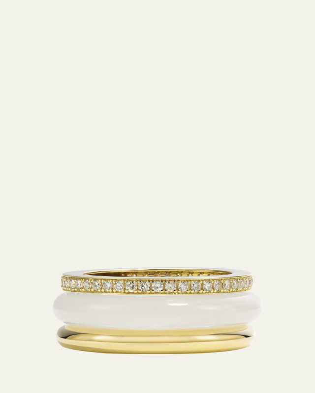 Slim Ring Stack, White Jasper